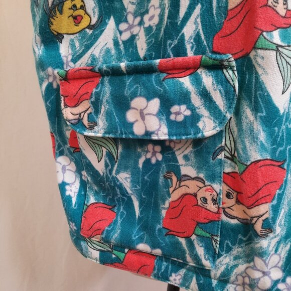 Vintage 90s Disney Little Mermaid Ariel Vest Size L Blue Full Zip Handmade - Picture 3 of 7